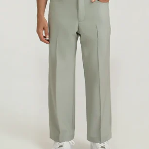 Korean Green Relaxed Fit Pintuck Pants